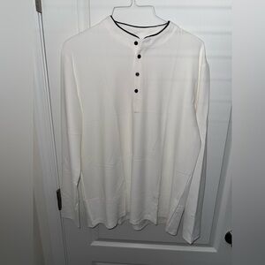 Men's Long-Sleeve Henley Shirt - White